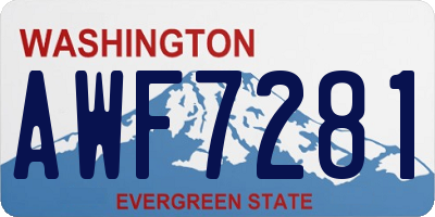 WA license plate AWF7281
