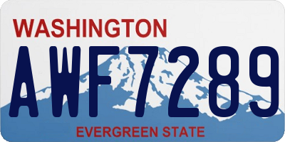 WA license plate AWF7289