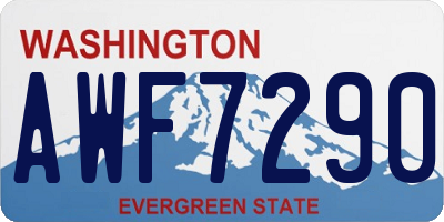 WA license plate AWF7290