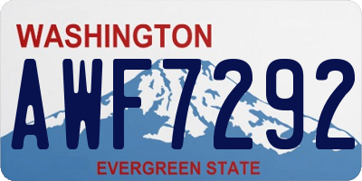 WA license plate AWF7292