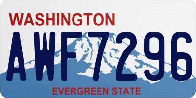 WA license plate AWF7296