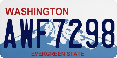 WA license plate AWF7298