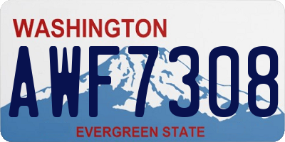 WA license plate AWF7308