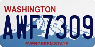 WA license plate AWF7309