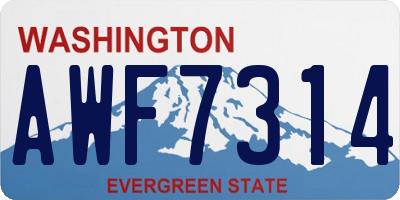 WA license plate AWF7314