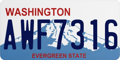 WA license plate AWF7316