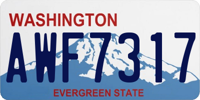 WA license plate AWF7317