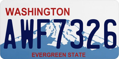 WA license plate AWF7326