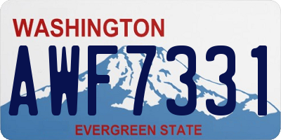 WA license plate AWF7331