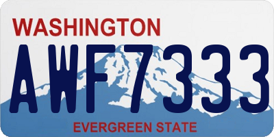 WA license plate AWF7333