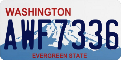 WA license plate AWF7336