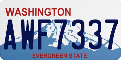 WA license plate AWF7337