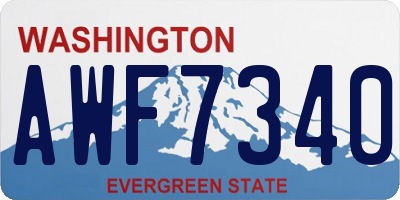 WA license plate AWF7340