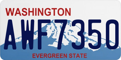 WA license plate AWF7350