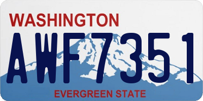 WA license plate AWF7351