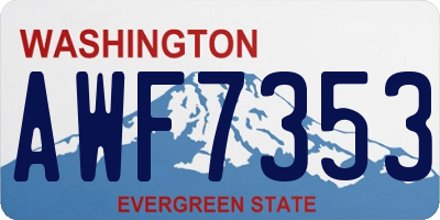 WA license plate AWF7353