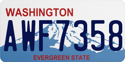 WA license plate AWF7358