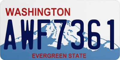 WA license plate AWF7361