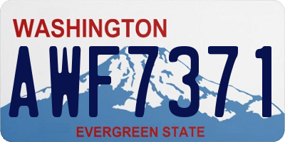 WA license plate AWF7371