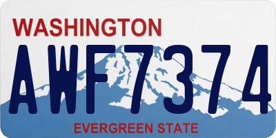 WA license plate AWF7374