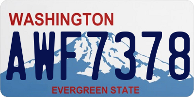 WA license plate AWF7378