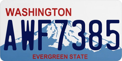 WA license plate AWF7385