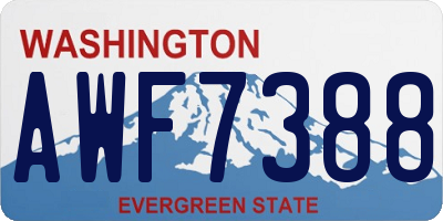 WA license plate AWF7388
