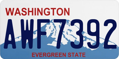 WA license plate AWF7392