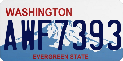 WA license plate AWF7393