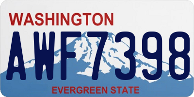 WA license plate AWF7398