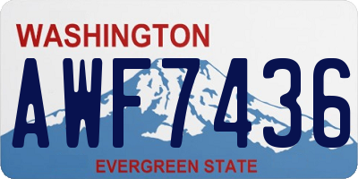 WA license plate AWF7436