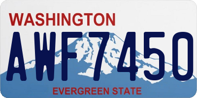 WA license plate AWF7450