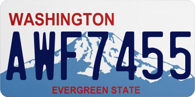 WA license plate AWF7455