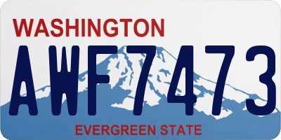 WA license plate AWF7473