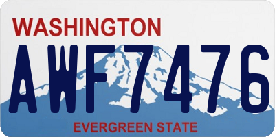 WA license plate AWF7476