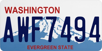 WA license plate AWF7494