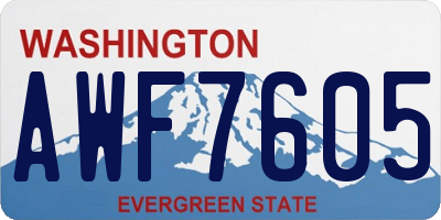 WA license plate AWF7605