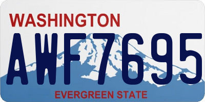 WA license plate AWF7695