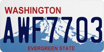 WA license plate AWF7703