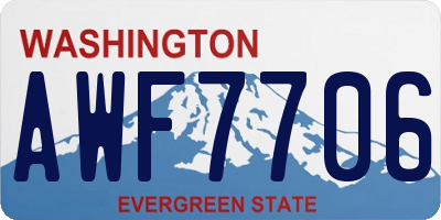 WA license plate AWF7706