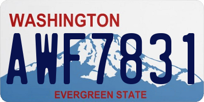 WA license plate AWF7831