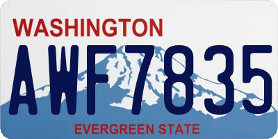 WA license plate AWF7835