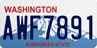 WA license plate AWF7891
