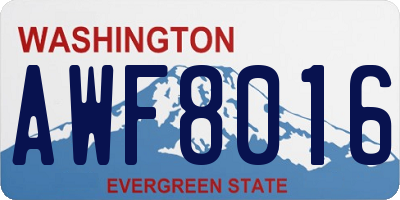 WA license plate AWF8016