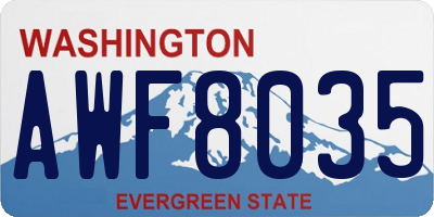 WA license plate AWF8035