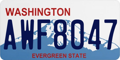 WA license plate AWF8047
