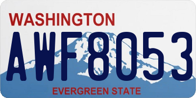WA license plate AWF8053