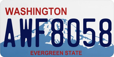 WA license plate AWF8058