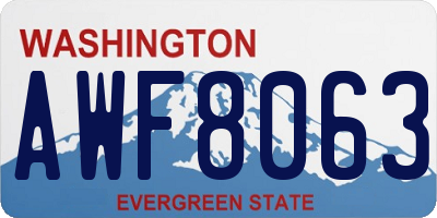 WA license plate AWF8063