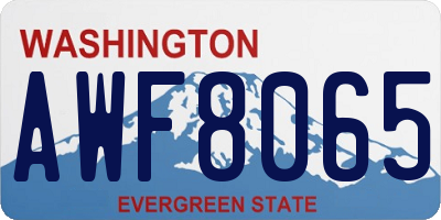 WA license plate AWF8065